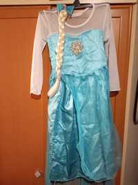 Эльза холодное сердце костюм платье с косой Эльзы снегурочки снежинки