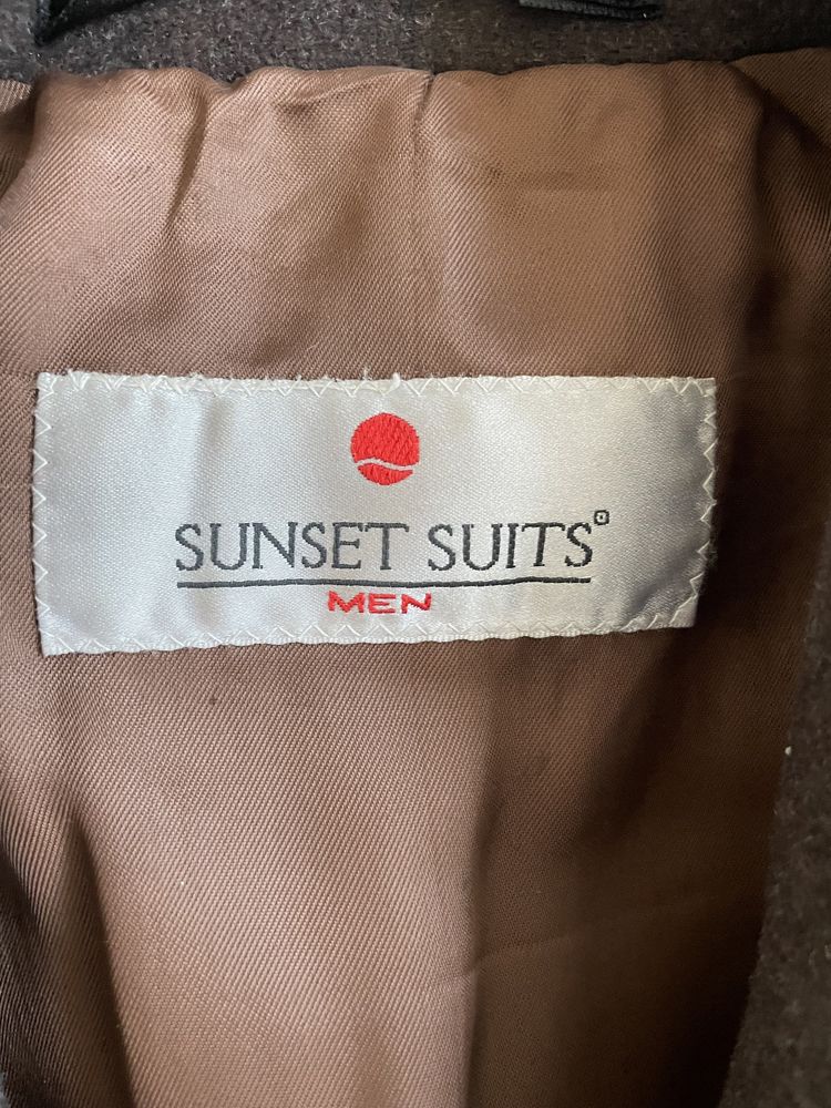 Płaszcz męski brązowy jesienno-zimowy Sunset Suits 182/108