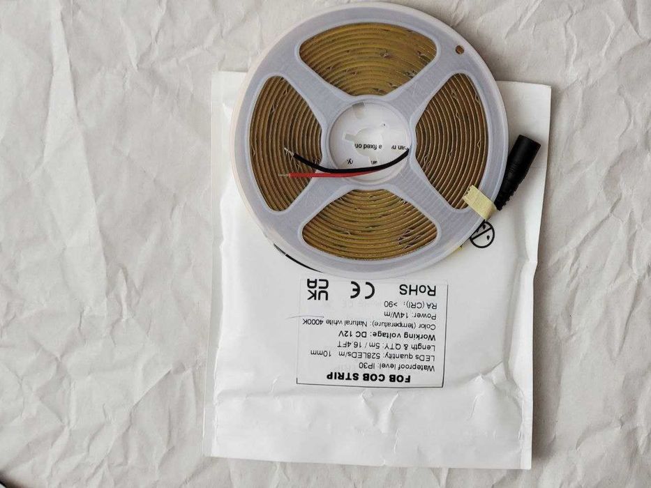 528 диодов на метр Led лента 12V 14W 4000K  COB IP30 strip лед лэд