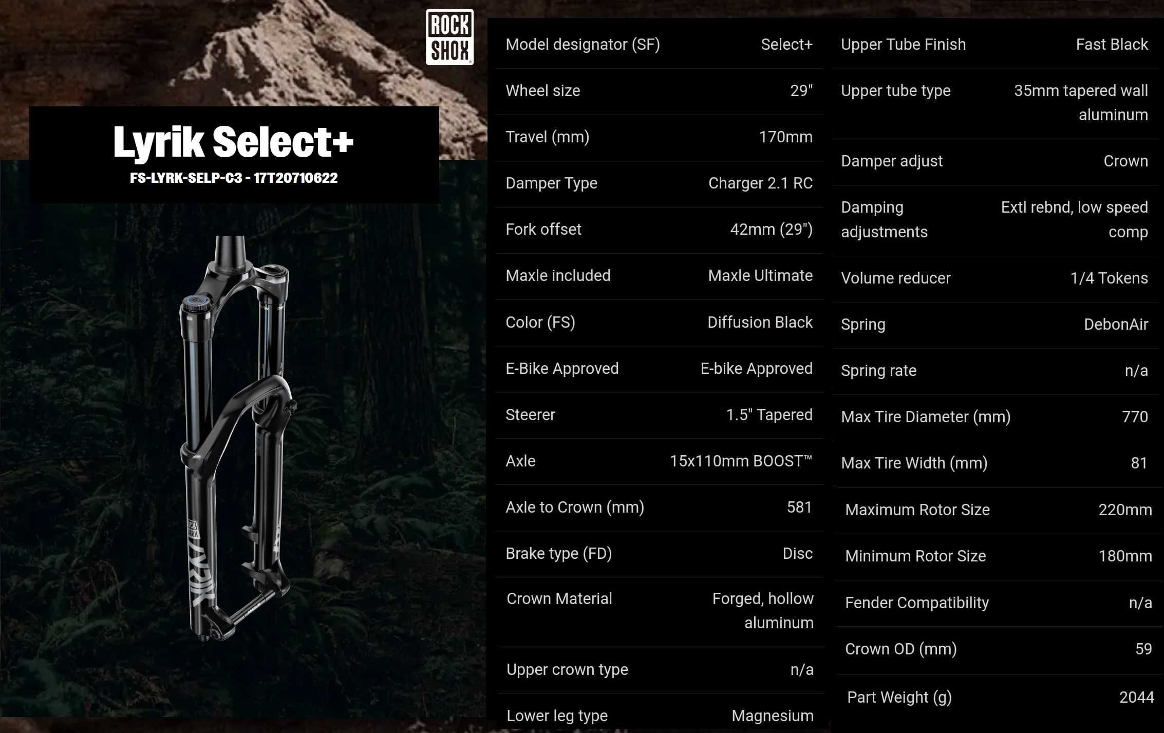 NOWY ROCK SHOX LYRIK 29'' 170mm 42mm Select+ FV Szczyrk Bielsko-Biała