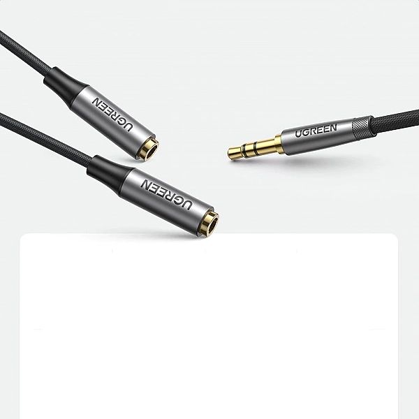 Ugreen przewód kabel przedłużacz AUX 3,5mm mini jack 0,2m czarny (AV19