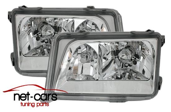 Reflektory lampy przód MERCEDES 84-93 W124 Chrom