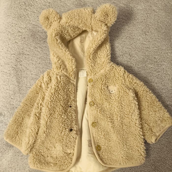 Kurtka pluszowa beżowa H&M rozmiar 62.
