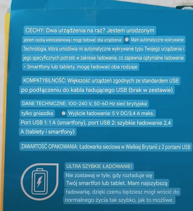 Ładowarka sieciowa USB