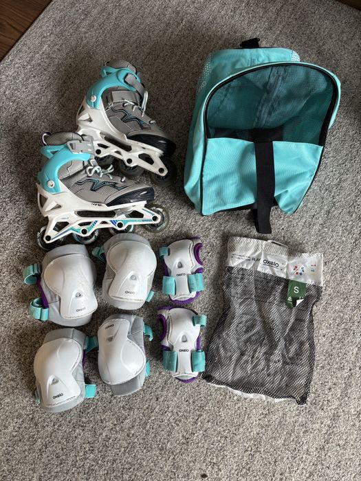 Regulowane rolki OXELO (Decathlon) • Rozmiar 35–38 • Cały komplet• DB