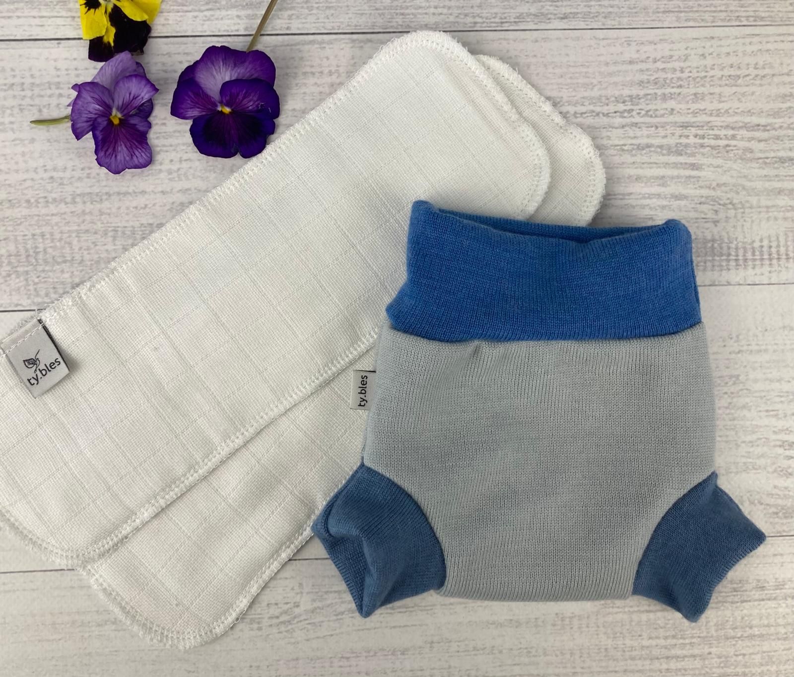 Gatki wełniane wool NB pieluszka wełna otulacz 50/56 100% merino wkład
