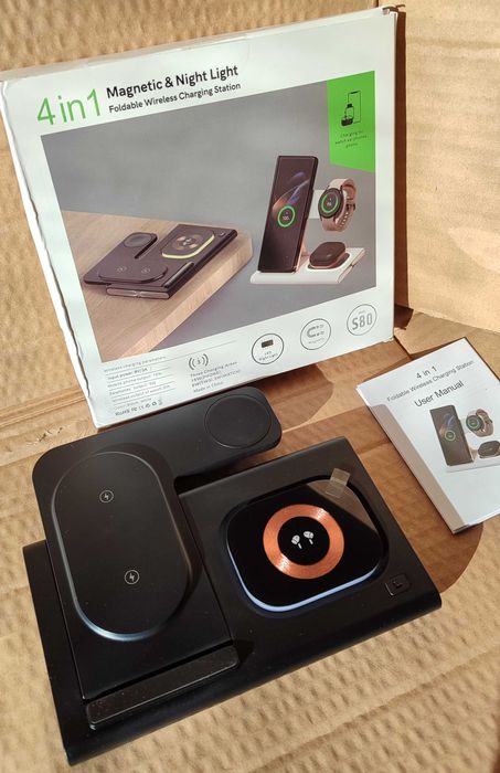 Безпровідна зарядна станція Magsafe 4в1 15 Вт iPhone Apple Watch Pods