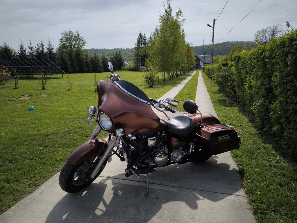 Yamaha Road Star 1700, 2004, kufry Harley, batwing