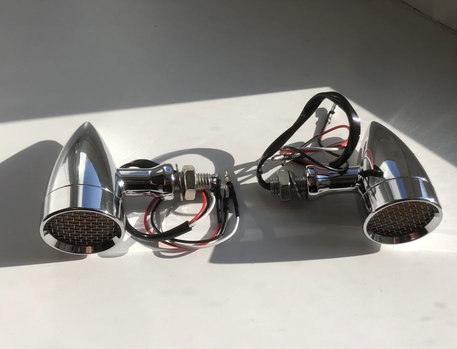 Поворотники на мотоцикл, капля, хром