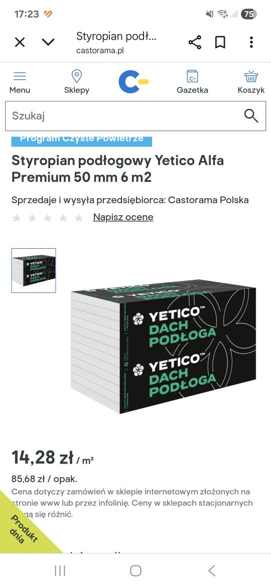 REZERWACJA Styropian podłogowy 5cm
