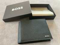 Hugo Boss markowy meski portfel skorzany Nowy Black