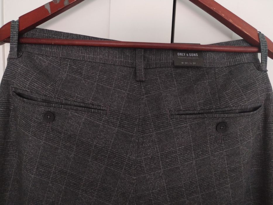 Nowe męskie spodnie Only&sons piękne do wielu stylizacji kratka