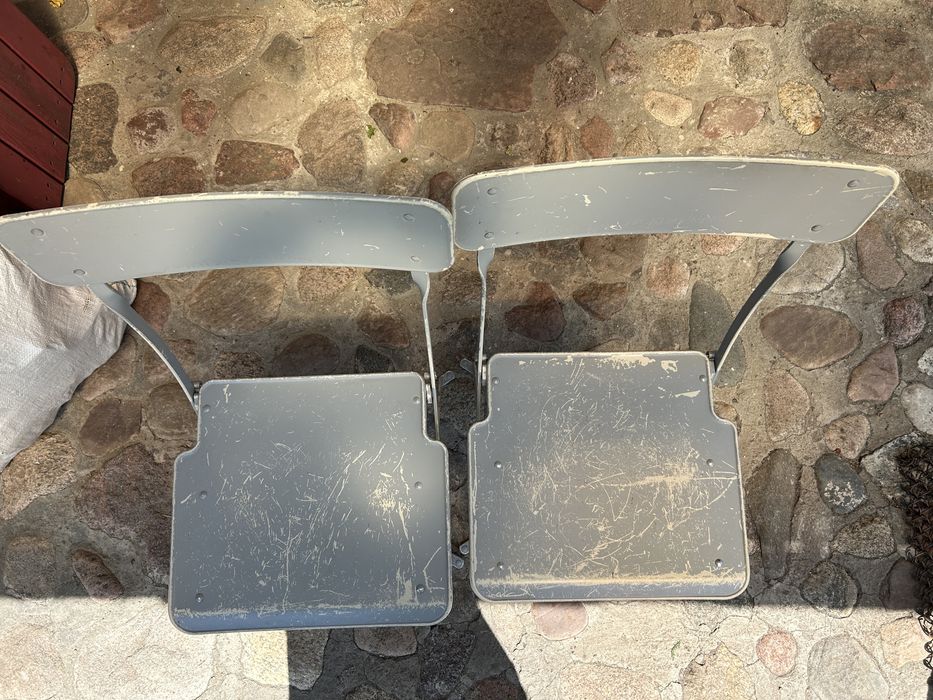 Krzesła metalowe ogrodowe składane