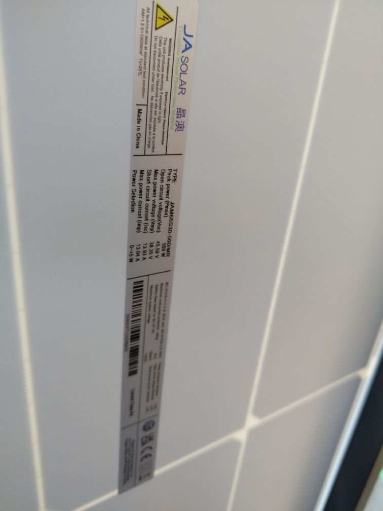 panele fotowoltaiczne 500W Ja Solar JAM66S30-500/MR rama moduł foto