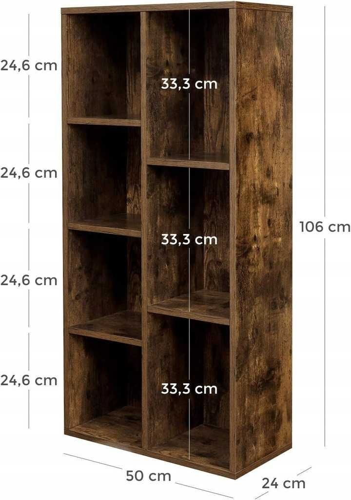 Regał Songmics LOFT 50 cm x 106 cm x 24 cm odcienie brązu