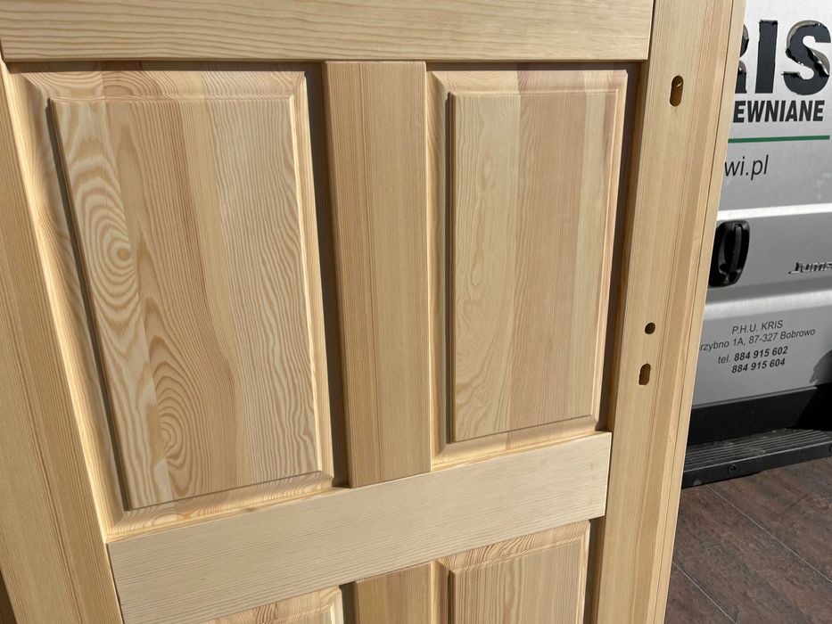Drzwi drewniane zewnętrzne lite sosnowe DOSTAWA CAŁA POLSKA na wymiar