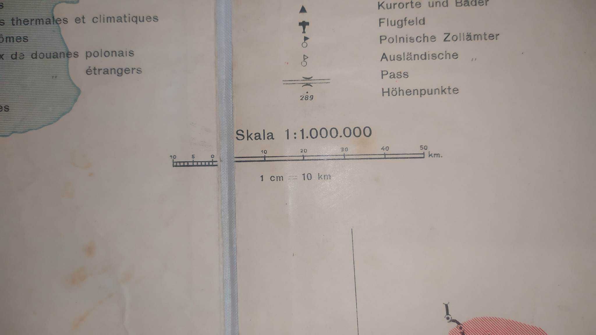 Mapa Niemiec i Polski - stara