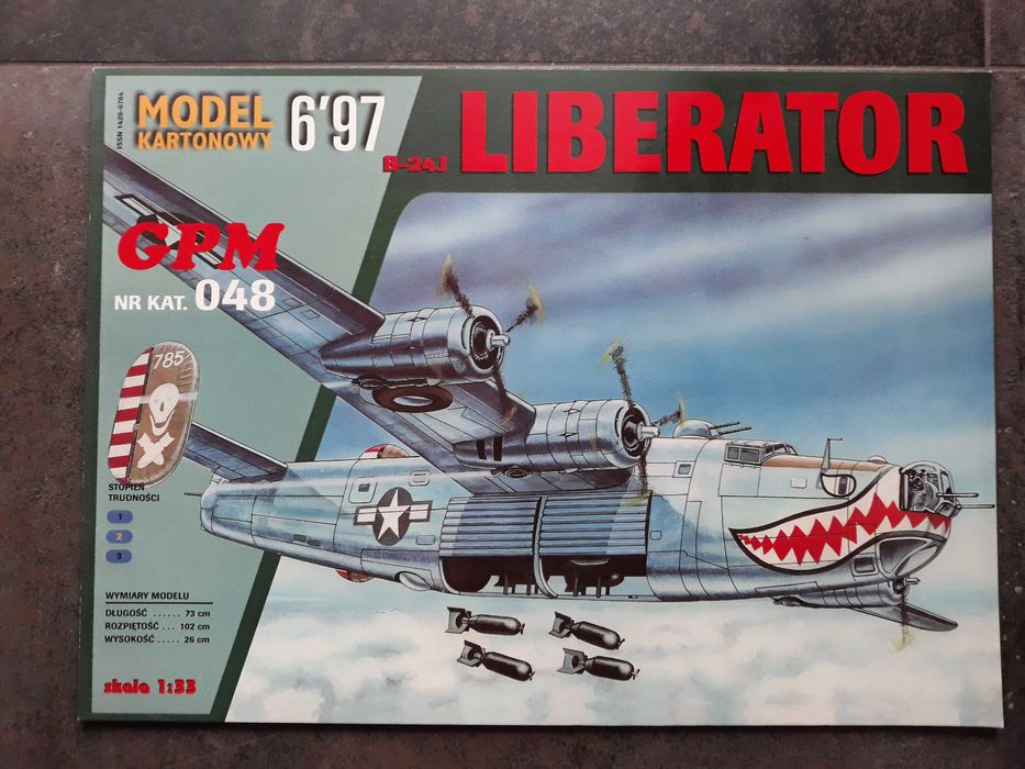 Model kartonowy Liberator GPM nr 6/97 duży format A 3