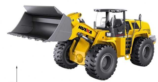 Carregadora 1/14 Alloy 10CH 2.4G Wheel Loader RTR Huina Hidráulica 7kg