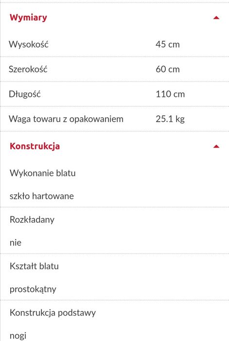 Ława biała ze szklanym blatem