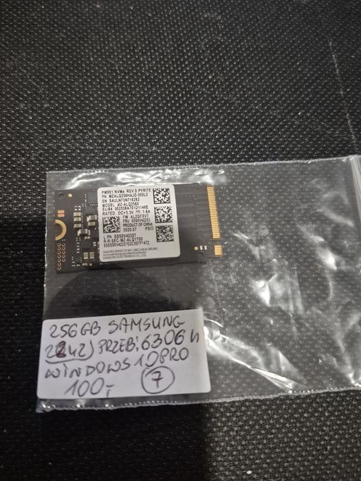 Dysk SSD M2 Nvme 256GB Samsung win.10Pro (7)