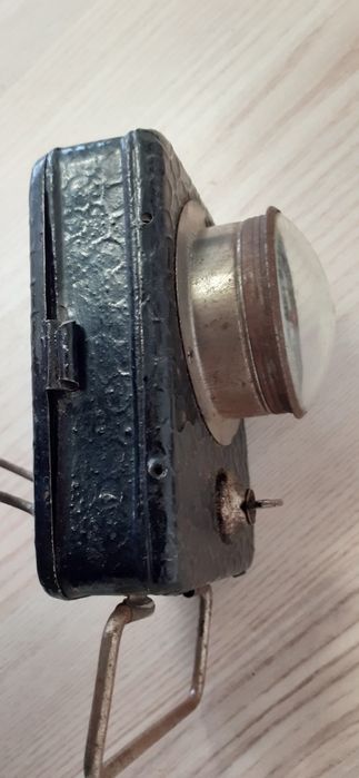 (1920 - 30 rok ) Stara Szwajcarska Przedwojenna Latarka (Szkło Soczew