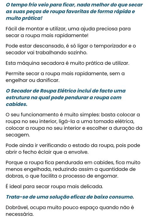 Secadora de roupa portatil nova