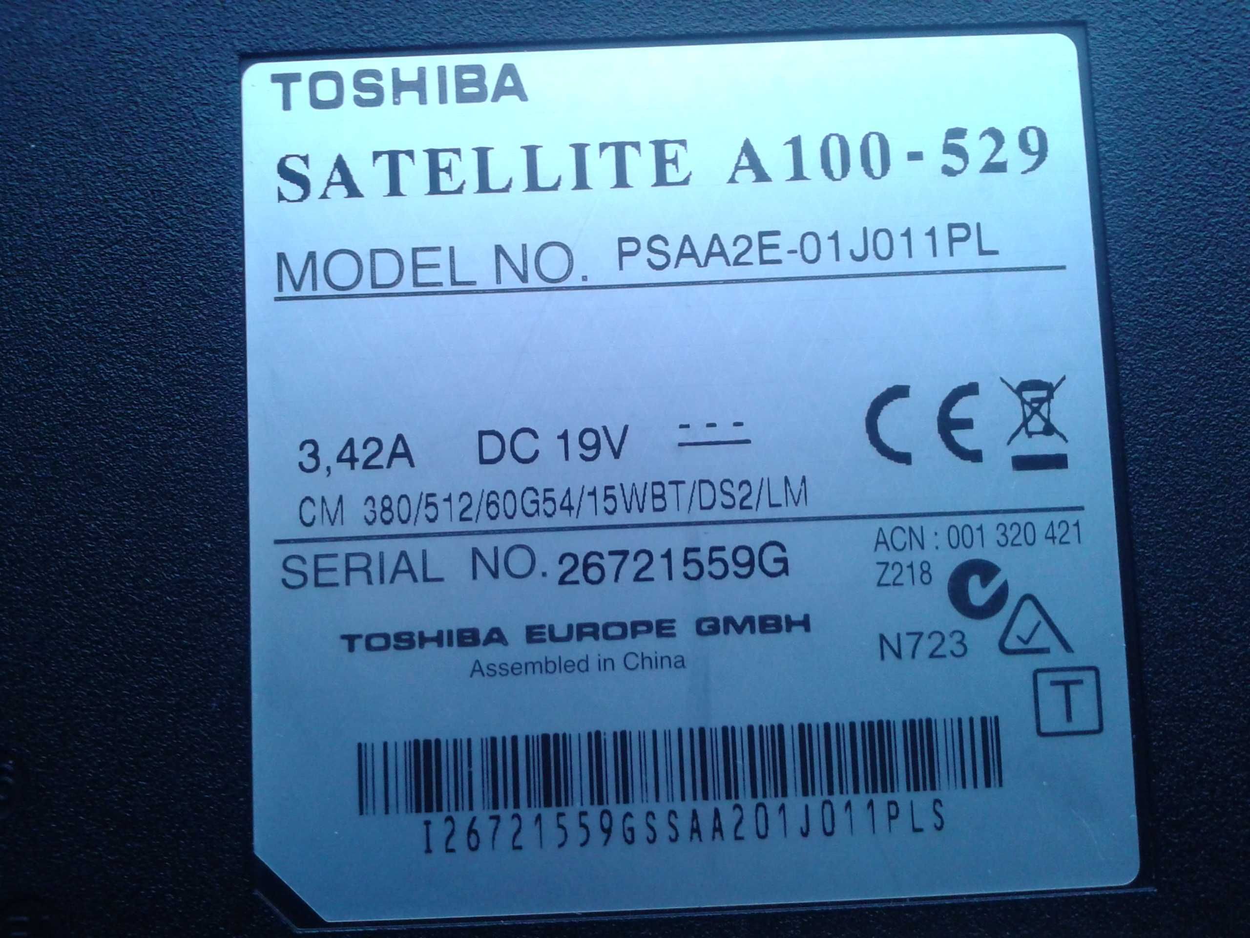 Laptop Toshiba Satellite A100-529