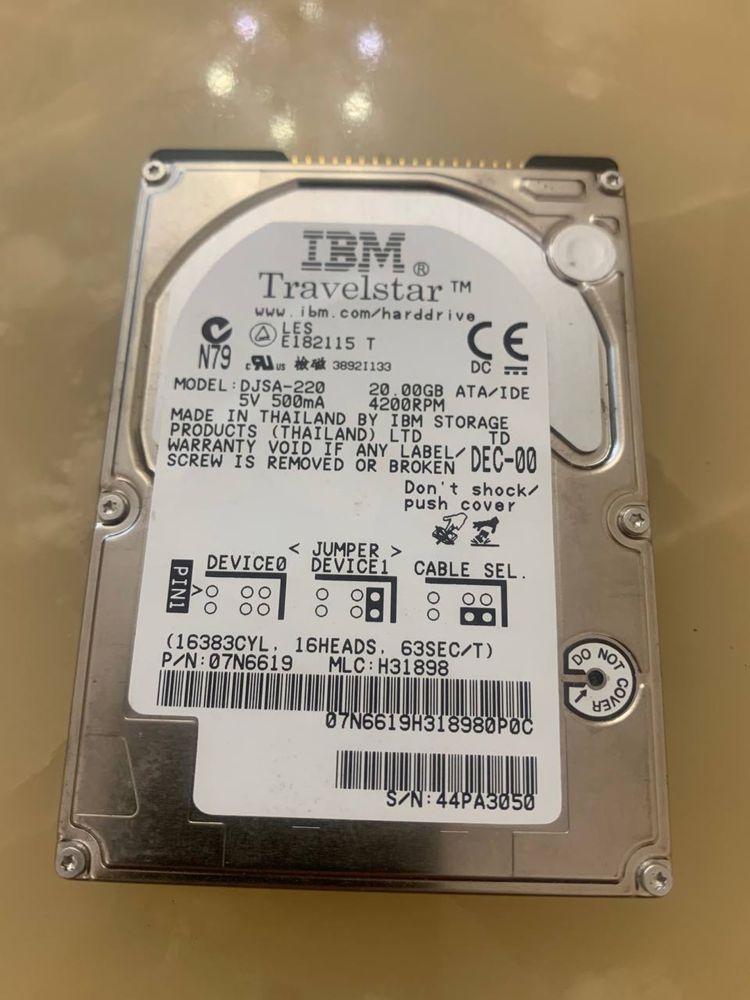 Жесткий диск IBM Travelstar ic25n020atda04-0 20gb 07n7585-f80183d