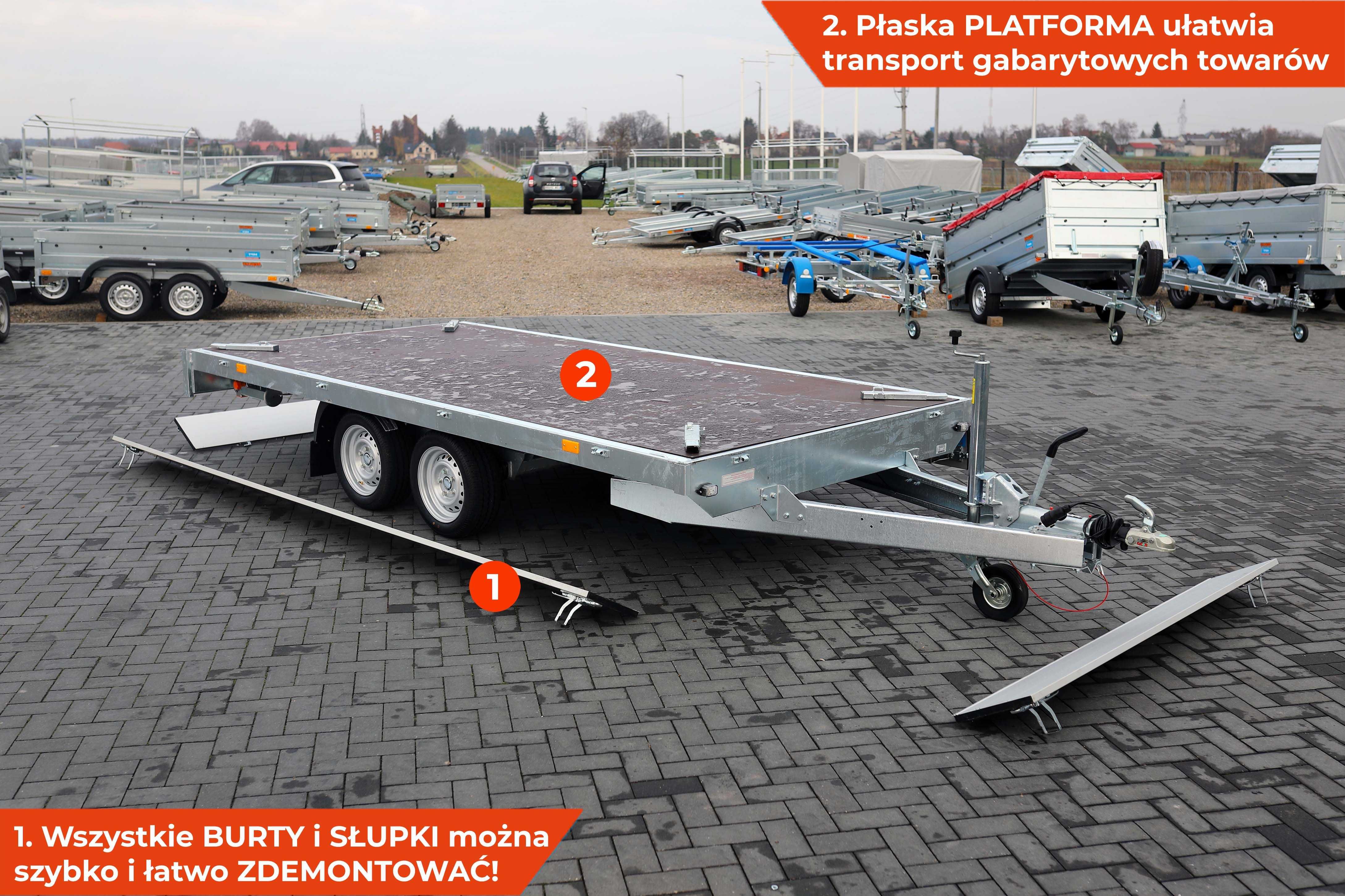 Laweta przyczepa z burtami ALU Gaupen N20-405 2 HL DMC 2700 najazdami