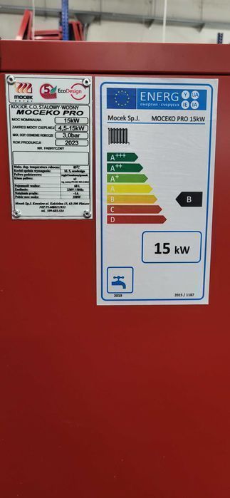 Kocioł na ekogroszek, pellet, Moceko PRO piec c.o. o mocy 15kW