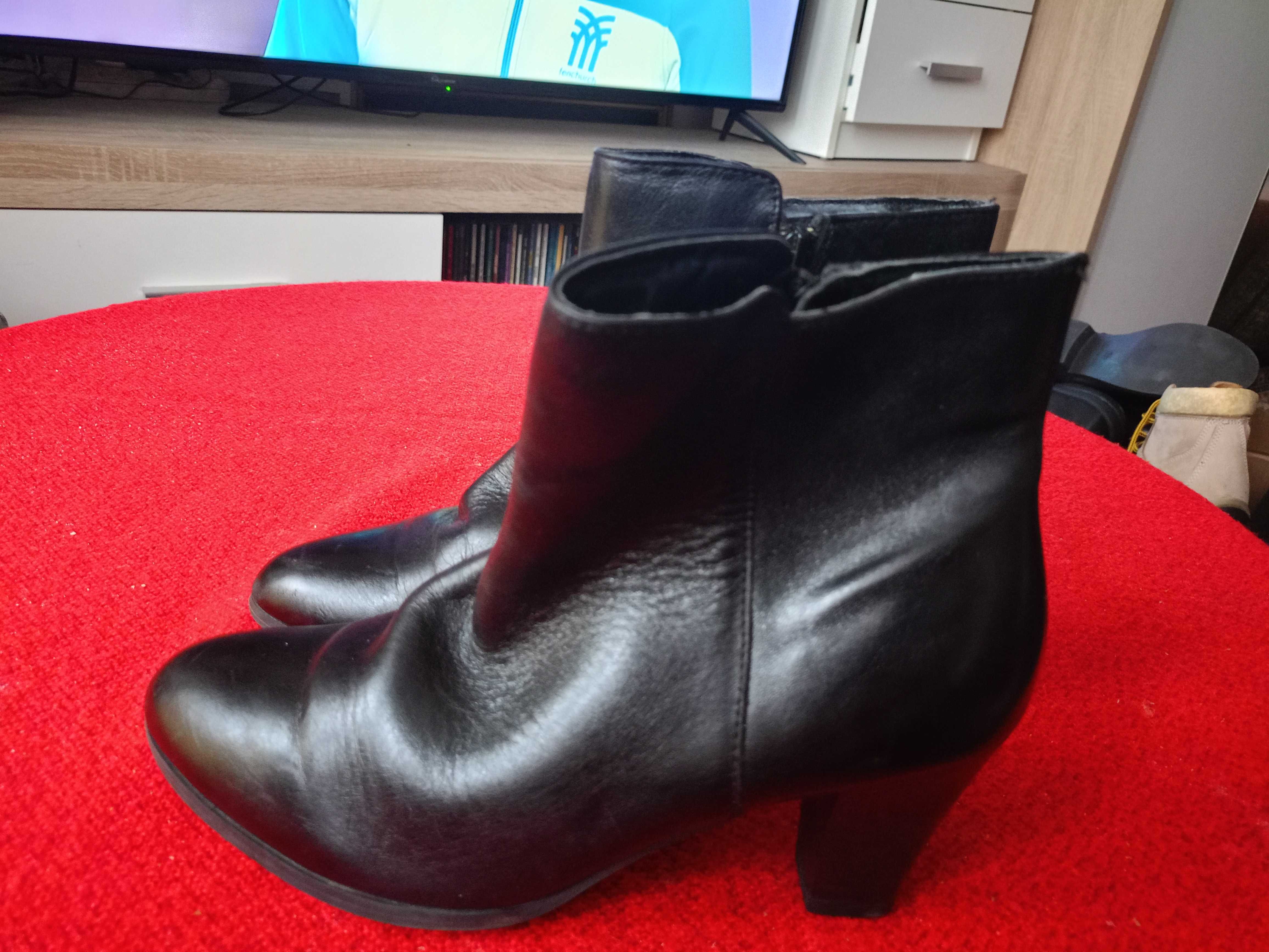 CLARKS COLECTIONl Botki roz UK.7 40 25,5cm Skóra Stan BDB Okazja