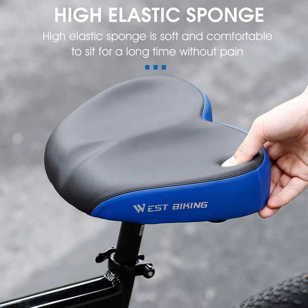 Эргономичное широкое седло для велосипеда West Biking мягкое седло