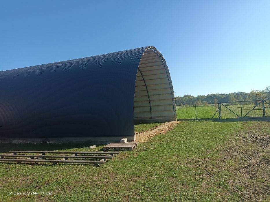 Hala łukowa 12 x 25 wiata, garaż, magazyn, obora, komplet