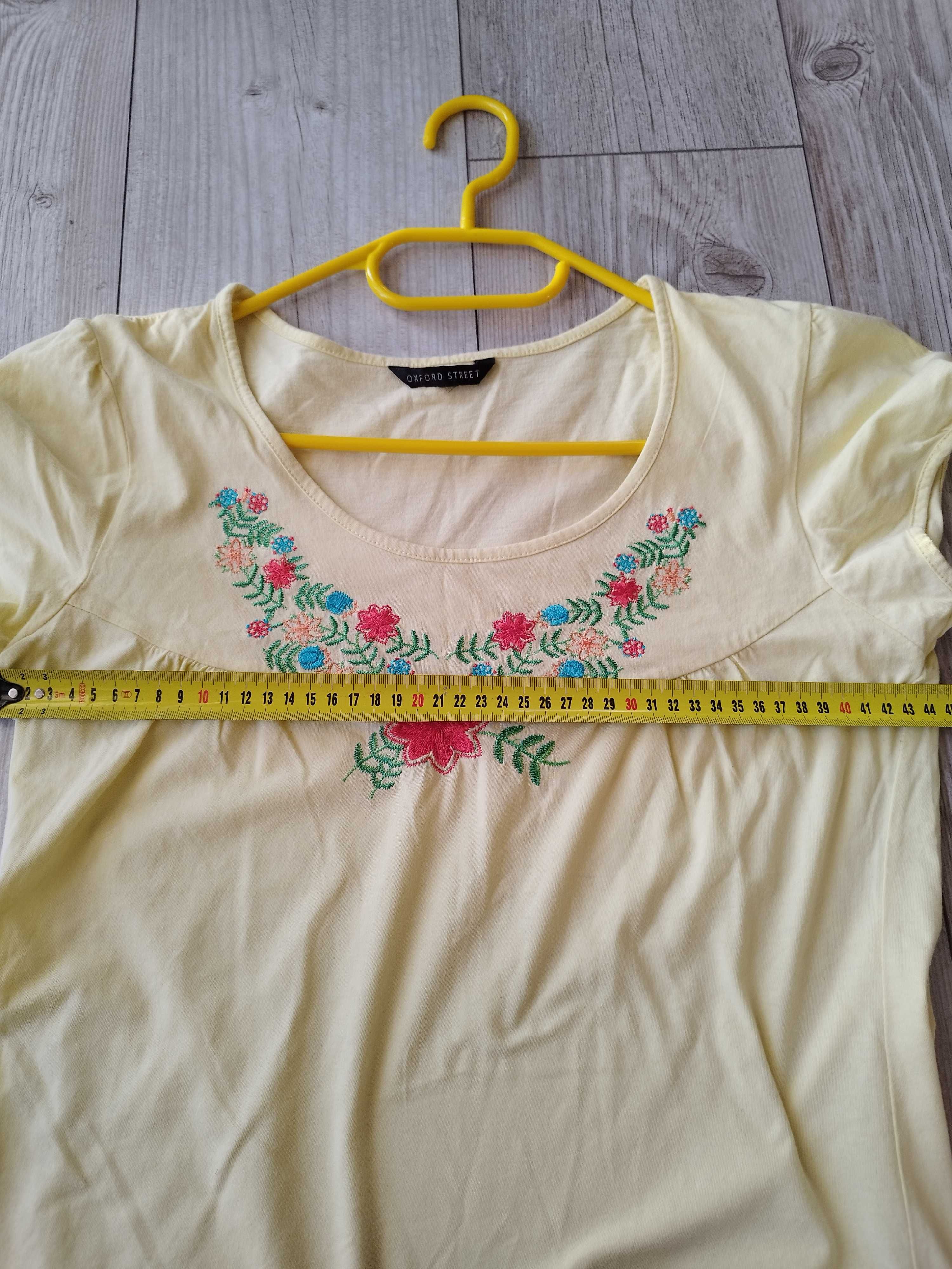 Żółta koszulka L 40, t-shirt damska na lato