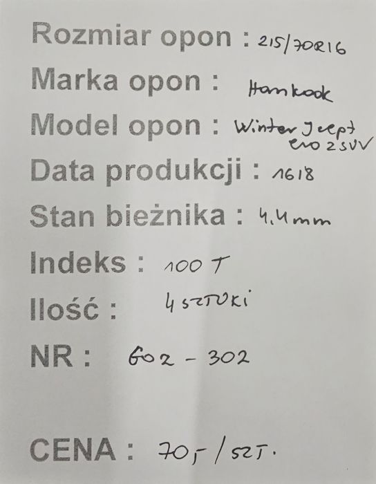 215/70R16 Hankook Winter i cept evo 2 SUV Zima