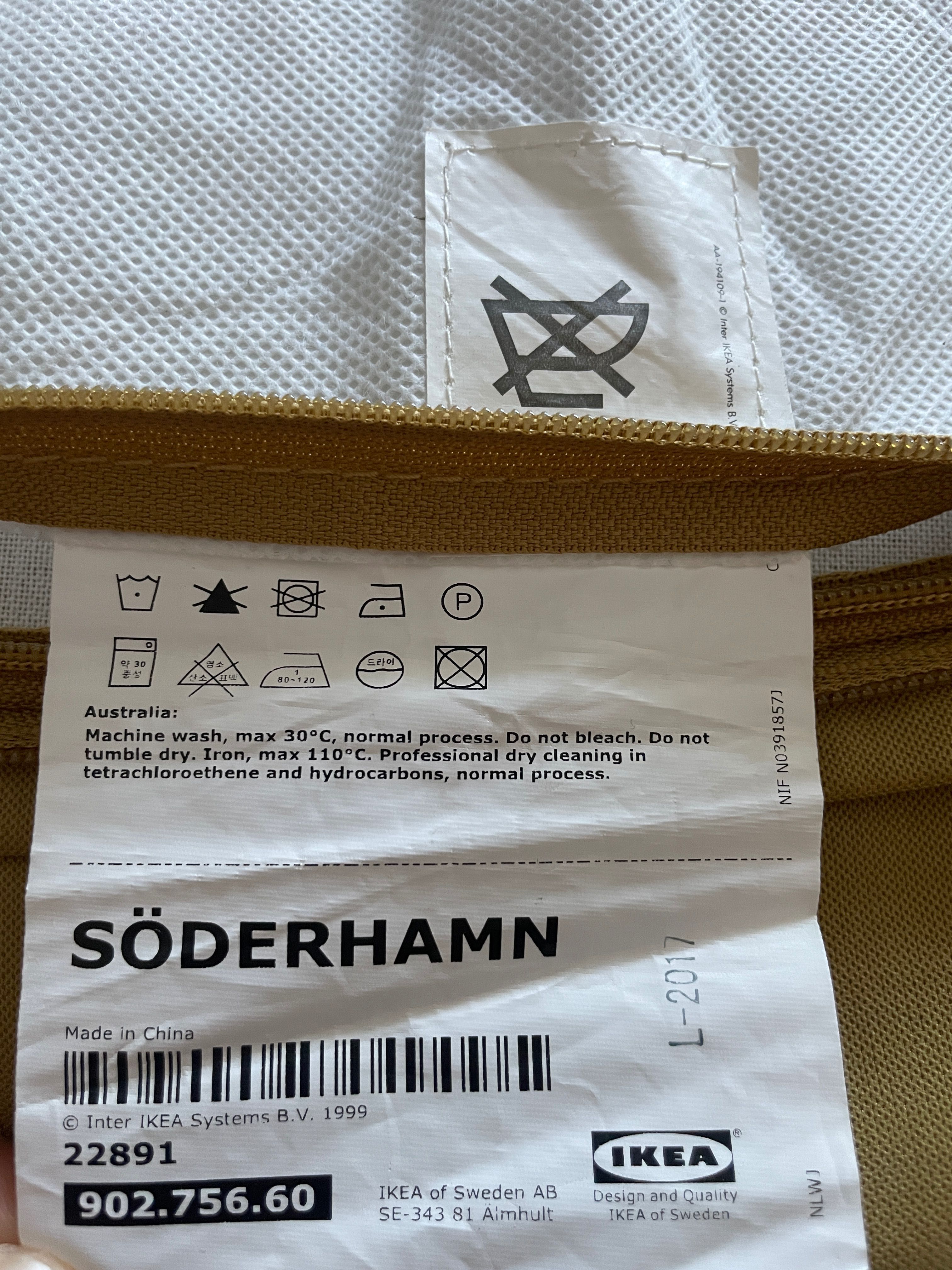 Soderhamn Ikea pokrowiec musztardowy