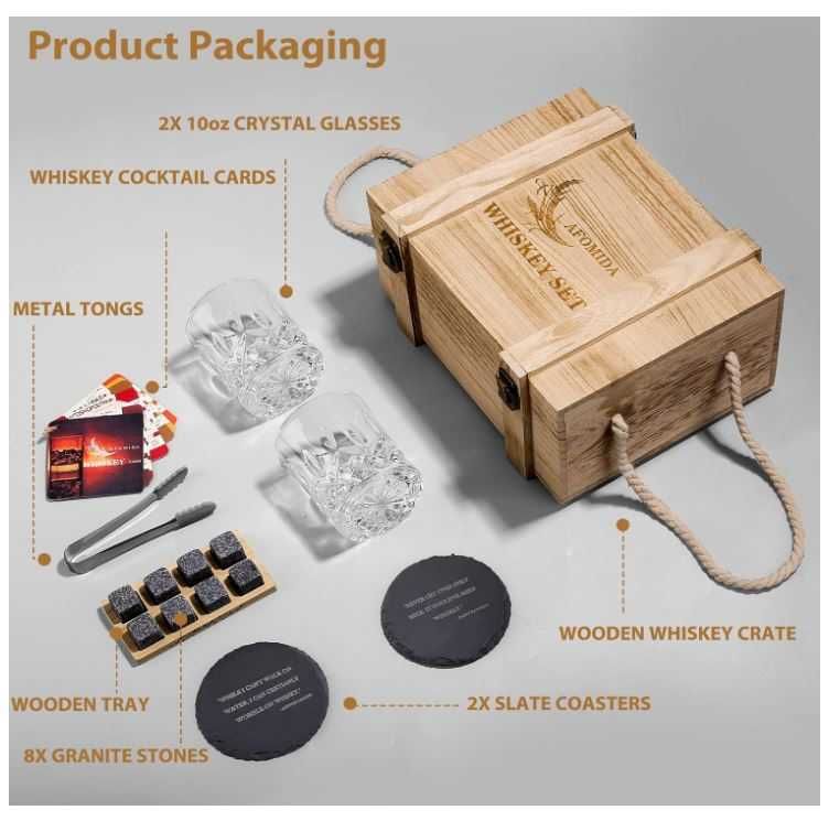 Zestaw prezentowy do whisky w eleganckiej walizce Afomida