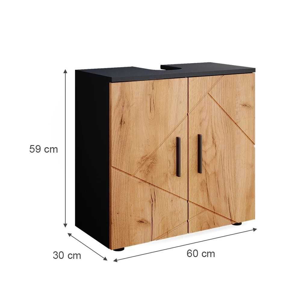 Vicco Szafka pod umywalkę Złoty dąb power/antracyt 60 x 59 cm, Irma