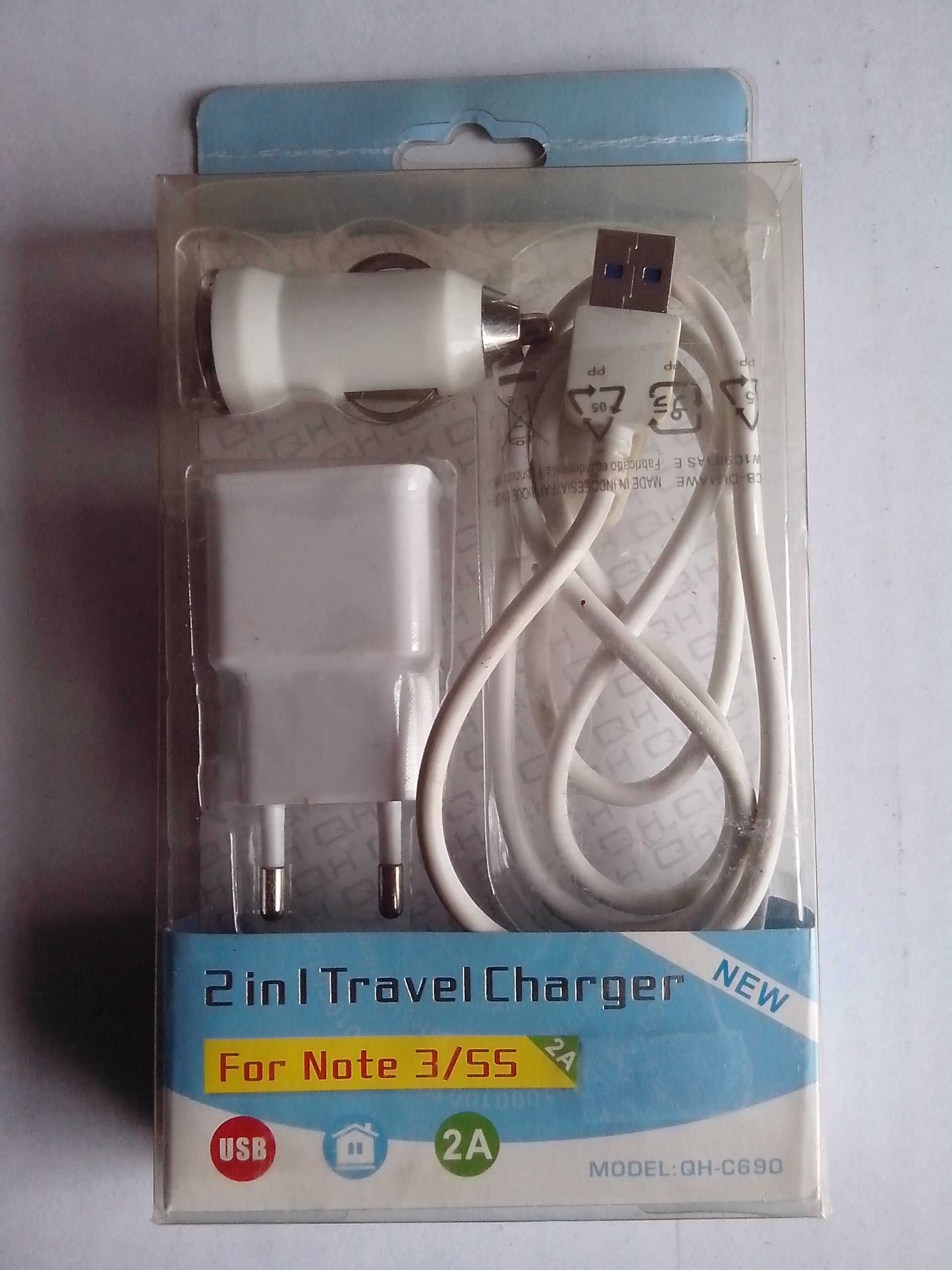 Carregador de Viagem 2 em 1 para Samsung Galaxy Note 3/55 (Novo)