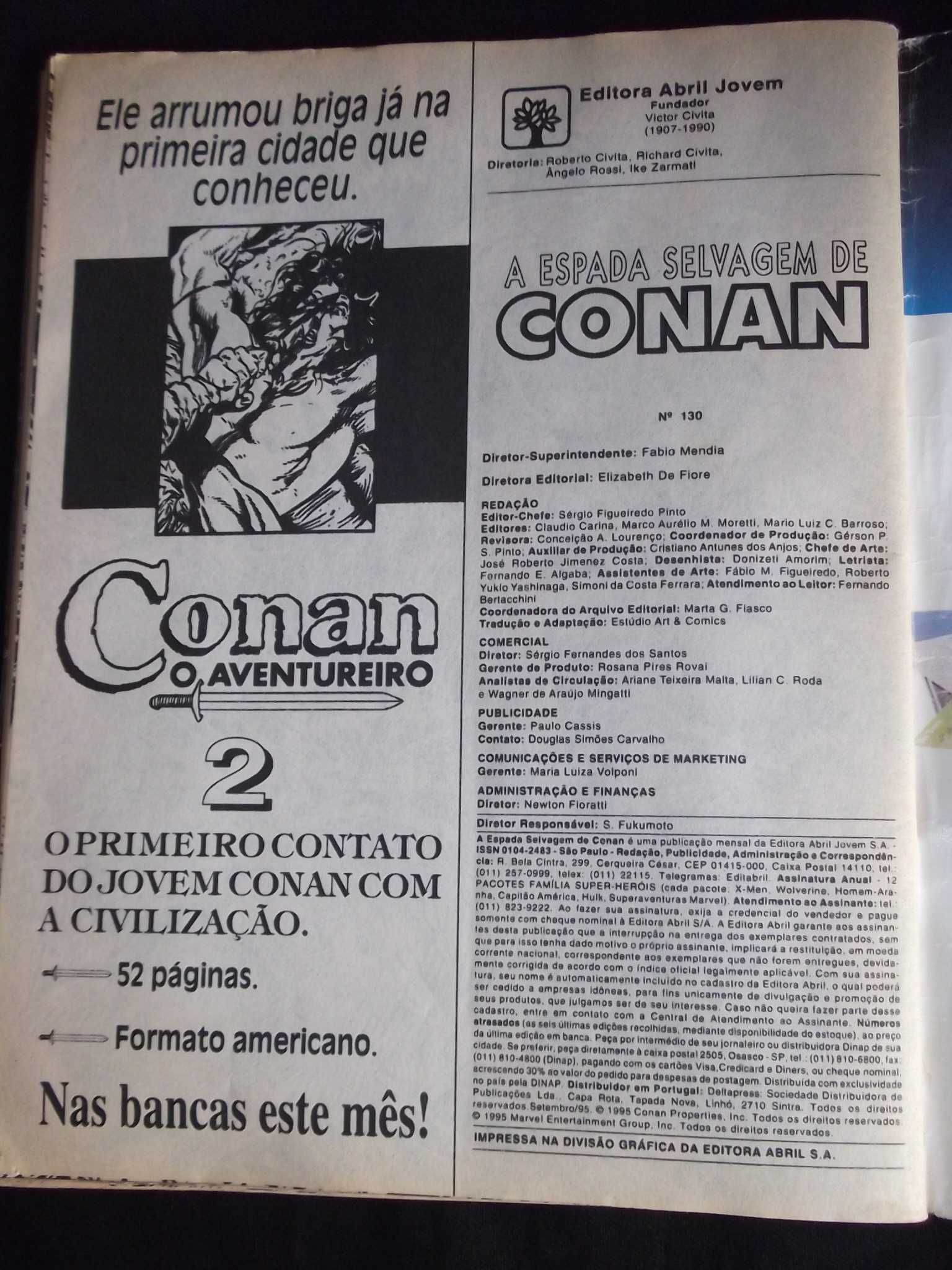Livro A Espada Selvagem de Conan o Bárbaro Marvel Abril 1995