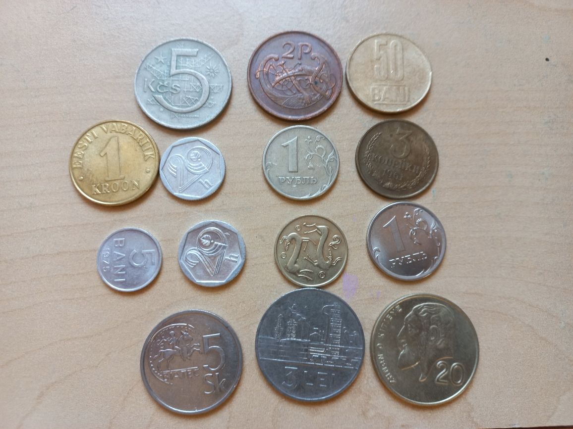 Europa - 14 historycznych monet obiegowych z 10 krajów