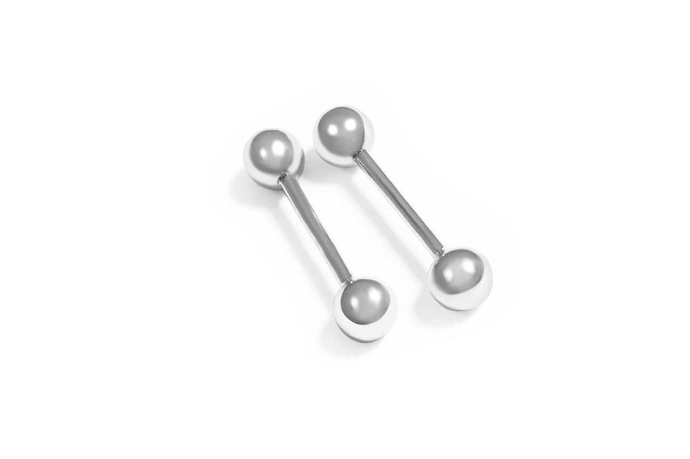 Серьги-штанга для пирсинга груди