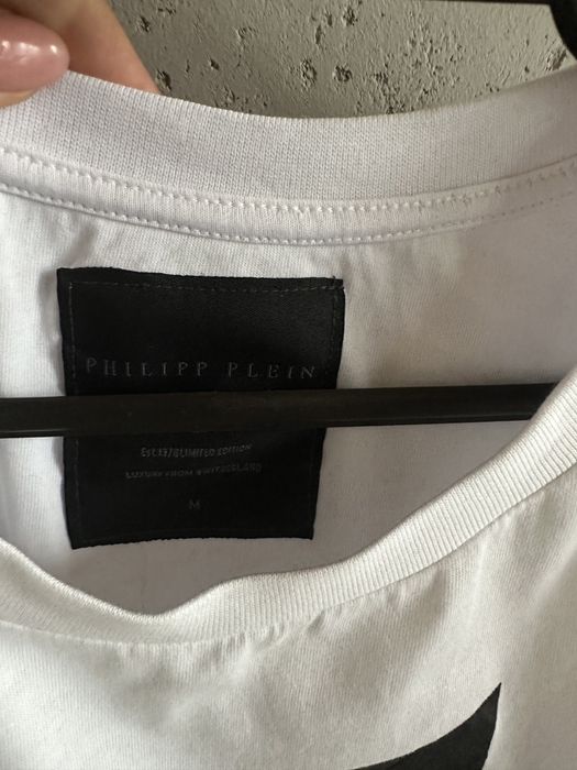 Bialy tshirt męski PP cyrkonie bluzka