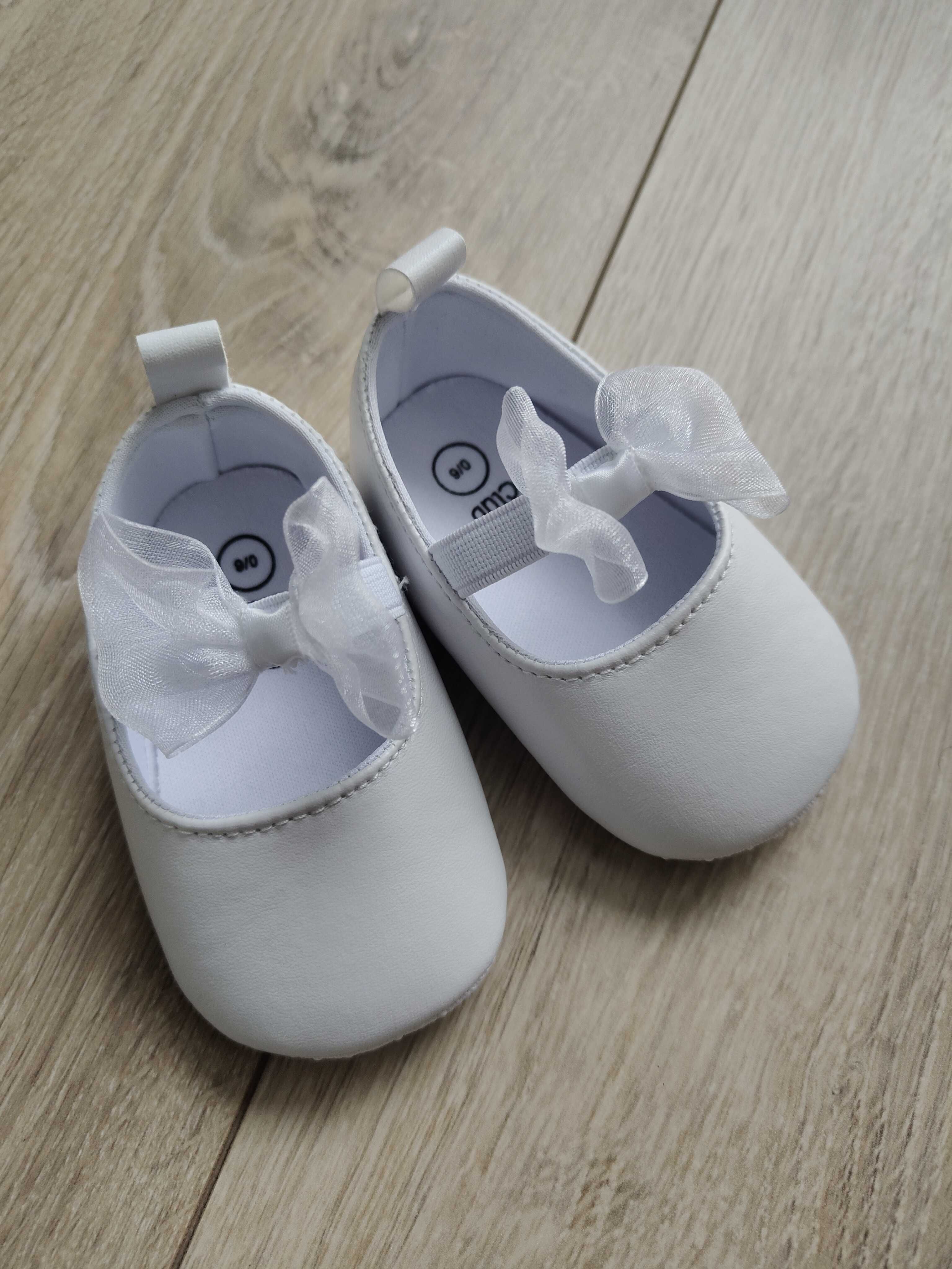 Buty na chrzciny dla dziewczynki 0-6miesiecy 11cm