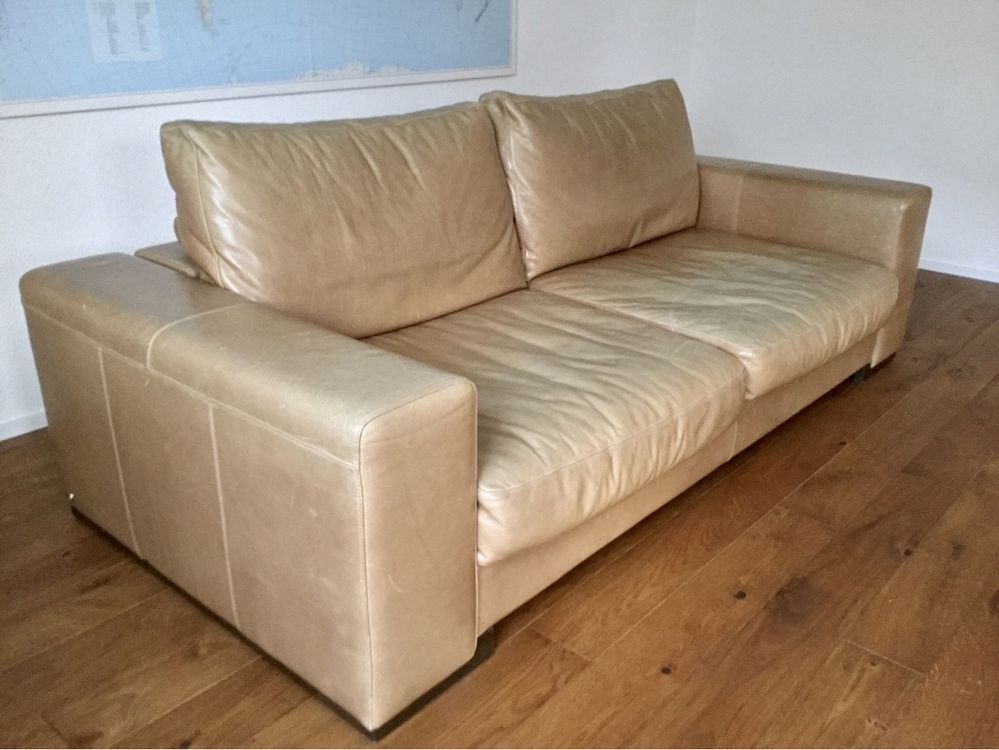 Skórzana Sofa Natuzzi, beżowa, Sofa 2.5,