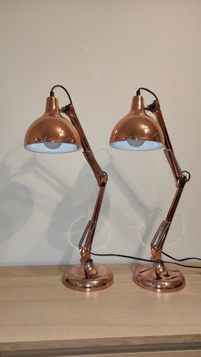 Lampki nocne / stołowe - różowe złoto - komplet 2 sztuki
