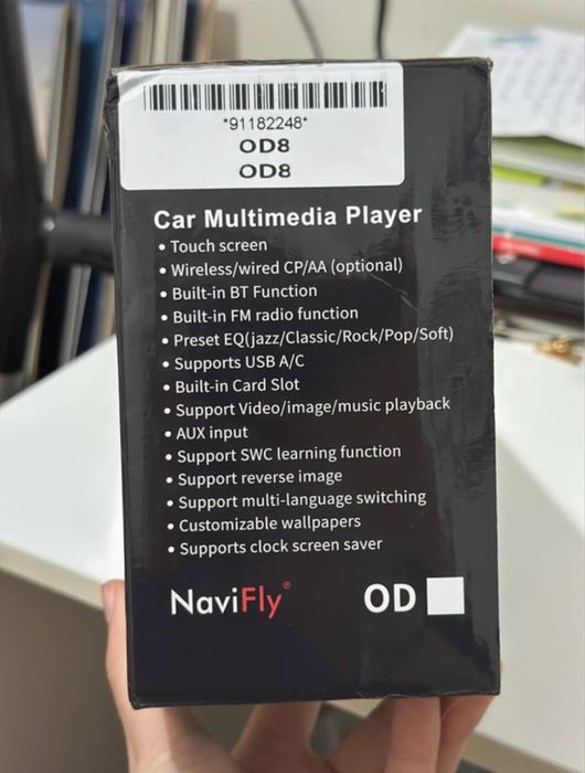 Rádio 1 Din com wireless CarPlay/Android Auto