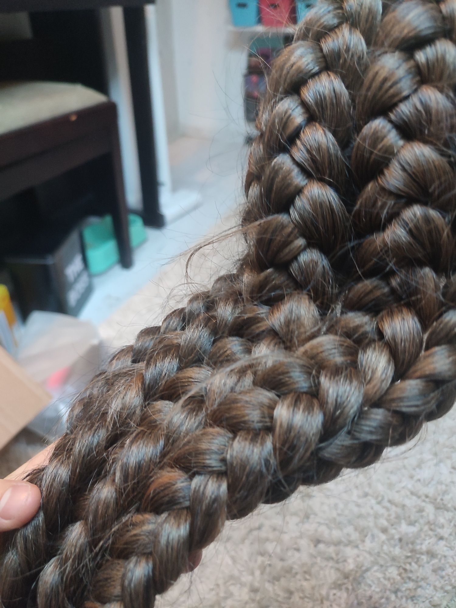 Peruka warkocze bokserskie WIG cosplay lace front brązowa