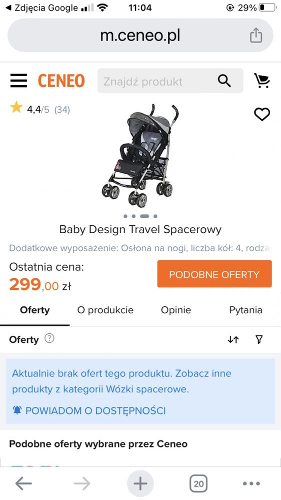 Wozek spacerowy Baby design travel